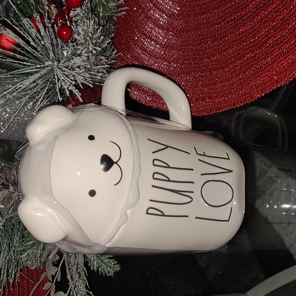 ❤️🐾HP❤️🐾NWT Rae Dunn Puppy Love Mug And Topper Set❤️🐾 - Picture 4 of 4